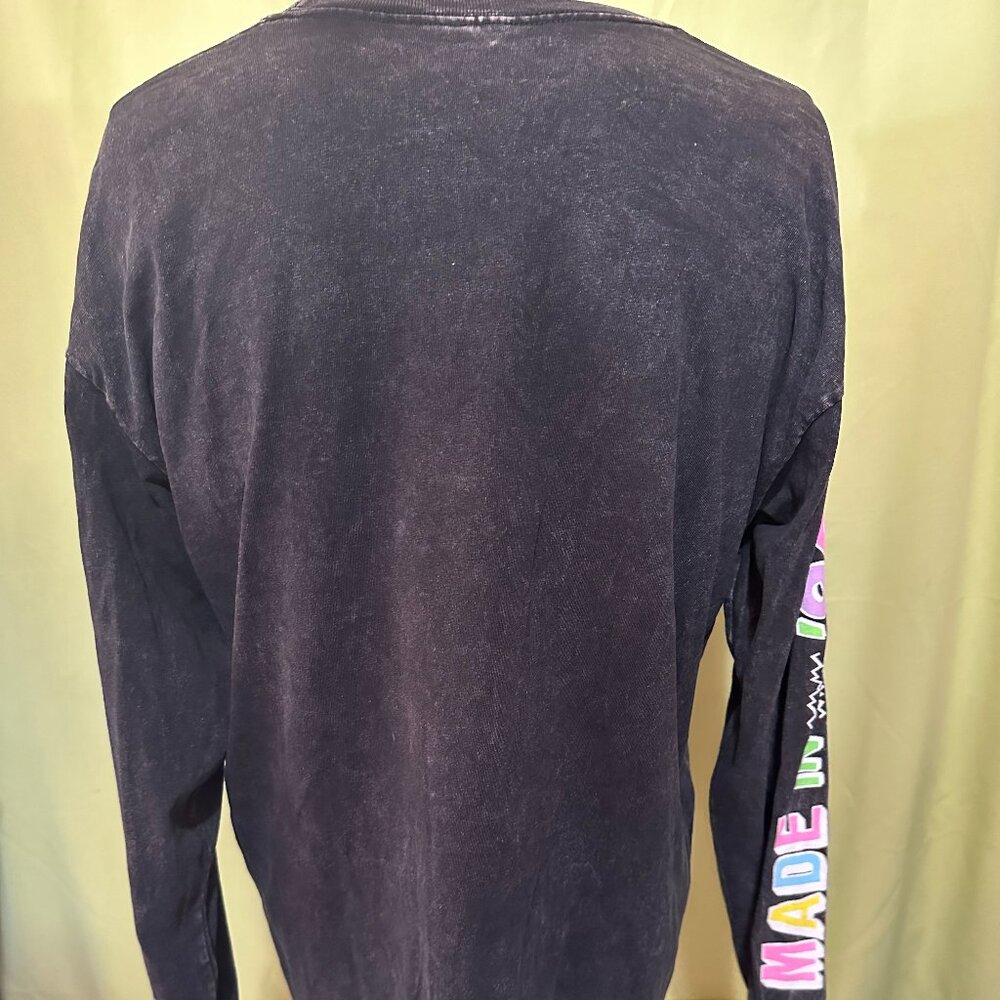 Nickelodeon Made in the 90's Men's Distressed Black Long Sleeve Shirt XL Cotton - Picture 4 of 5